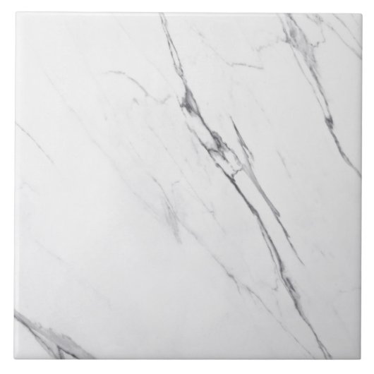 Modern Simple Carrara White Faux Marble Tegeltje (Voorkant)