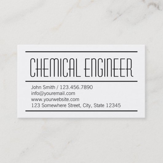 Modern Simple Chemical Engineer Visitekaartje (Voorkant)