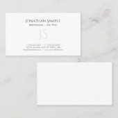 Modern Simple Chic Monogrammed Plain Trendy Visitekaartje (Voorkant / Achterkant)