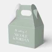 Modern Simple Chic Sage Green Wedding Bedankdoosjes (Achterkant)