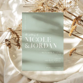 Modern Simple Chic Sage Green Wedding Kaart