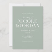 Modern Simple Chic Sage Green Wedding Kaart (Voorkant)