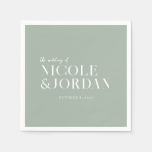 Modern Simple Chic Sage Green Wedding Servet