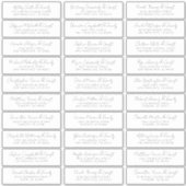 Modern Simple Chic Wedding Guest Names Address Sticker (Voorkant)