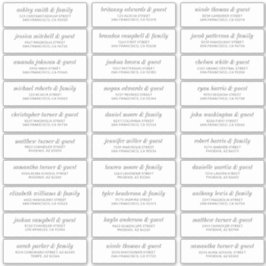 Modern Simple Chic Wedding Guest Names Address Sticker