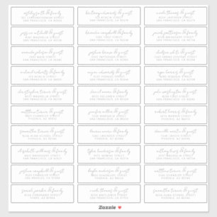 Modern Simple Chic Wedding Guest Names Address Sticker
