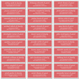 Modern Simple Chic Wedding Guest Names Address Sticker