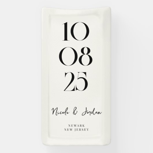Modern Simple Chic Wedding Spandoek (Verticaal)