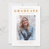 Modern Simple Clean Photo Afstuderen Kaart (Voorkant)