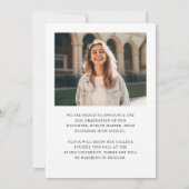 Modern Simple College High School Photo Afstuderen Aankondiging (Achterkant)