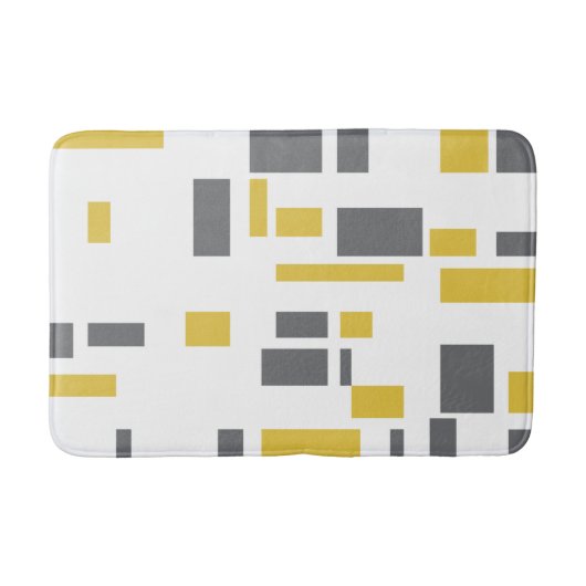 Modern, simple, cool geometric yellow gray pattern badmat (Voorkant)