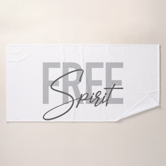 Modern, simple, cool typography of Free Spirit (Serviette de bain)