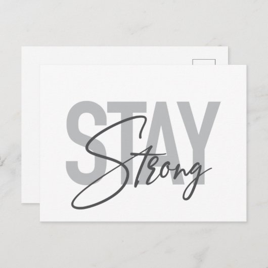 Modern, simple, cool urban typography Stay Strong Briefkaart (Voorkant / Achterkant)