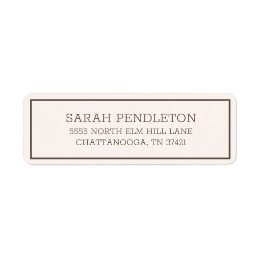 Modern Simple Cream Brown Etiket (Voorkant)