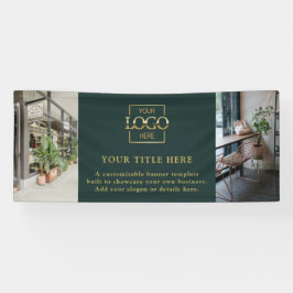 Modern Simple Custom Business Logo & Photo Green Spandoek