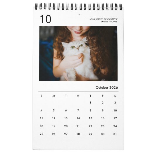 Modern Simple Custom Family Photo 2023 Calendar Kalender (Okt 2026)