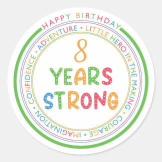 Modern Simple Custom Photo Birthday Ronde Sticker