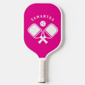 Modern Simple Cute Stylish Trendy Hot Pink Pickleball Paddle (Achterkant)