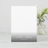 Modern Simple Dusty Blue Script Photo Wedding Kaart (Staand voorkant)
