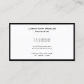 Modern Simple Elegant Black And White Template Visitekaartje (Achterkant)