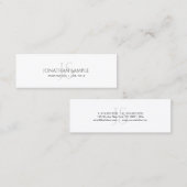 Modern Simple Elegant Monogram Plain Trendy Mini Visitekaartje (Voorkant / Achterkant)