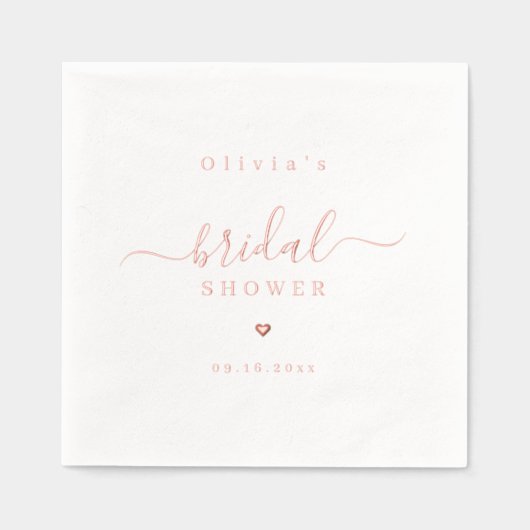 Modern simple elegant script bridal shower party (Recto)