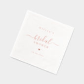 Modern simple elegant script bridal shower party folie servetten (Links)