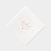 Modern simple elegant script bridal shower party folie servetten (Rechts)