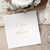 Modern simple elegant script couples names wedding folie servetten