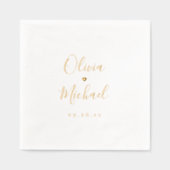 Modern simple elegant script couples names wedding folie servetten (Voorkant)