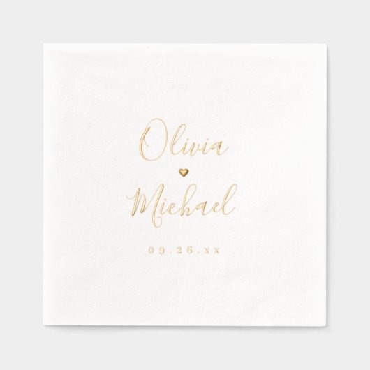 Modern simple elegant script couples names wedding folie servetten (Voorkant)