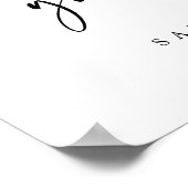Modern Simple Elegant Script Wedding Photo Sign Poster (Hoek)