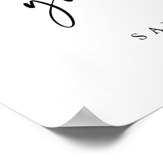 Modern Simple Elegant Script Wedding Photo Sign Poster (Hoek)