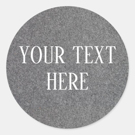 Modern Simple Faux Grey Felt Sticker Label (Voorkant)