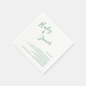 Modern Simple Fun Facts Emerald Green Wedding Servet (Hoek)