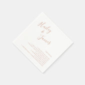 Modern Simple Fun Facts Roos Gold Wedding Servet (Hoek)