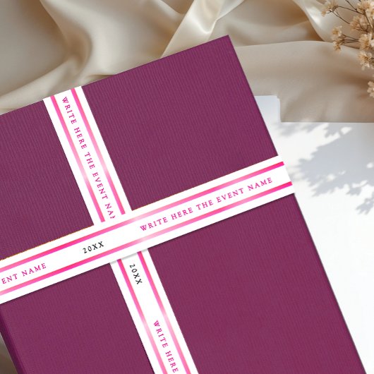 Modern Simple Girly White Pink Stripe Typography Lint