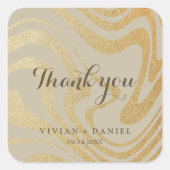 Modern Simple Gold Minimalist Wedding Vierkante Sticker (Voorkant)