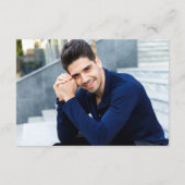 Modern Simple Golden Navy Afstuderen PHOTO Bedankkaart (Achterkant)