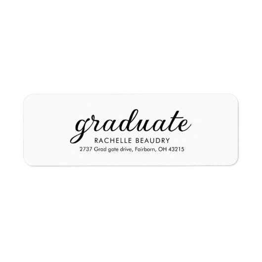 Modern Simple Graduation Return Address Label (Voorkant)