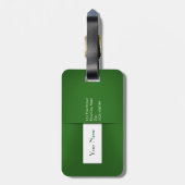 Modern Simple Green Monogram Name Bagagelabel (Achterkant verticaal)