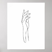 Modern Simple Hand Line Art Poster