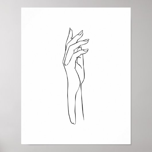 Modern Simple Hand Line Art Poster (Voorkant)