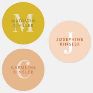 Modern Simple Initiaal Boho Waterproof Name Labs Labels