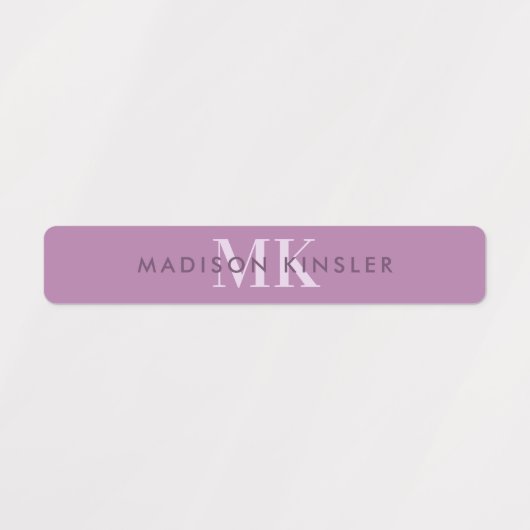 Modern Simple Initiaal Paars Boho Waterbestendige  Labels (Design 1)