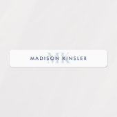 Modern Simple Initial Blue Waterproof Name Labels (Design 1)