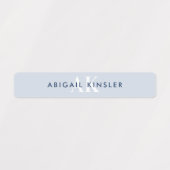 Modern Simple Initial Blue Waterproof Name Labels (Design 2)