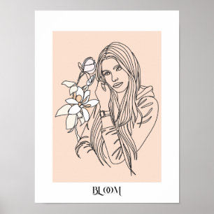 Modern Simple Line Art Black, Boho Chic-Poster Poster