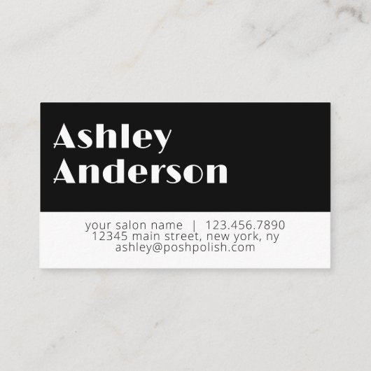 Modern Simple Line Art Salon Voeg uw Logo toe Visitekaartje (Achterkant)