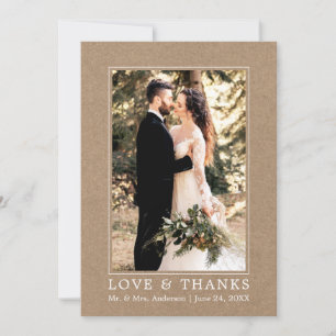 Modern Simple Love Merci Mariage Photo Kraft